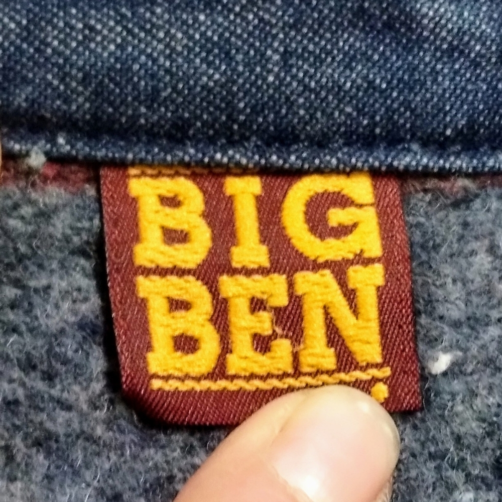 Big Ben By Wrangler Blanket Lined Denim Coat Vintage View 3